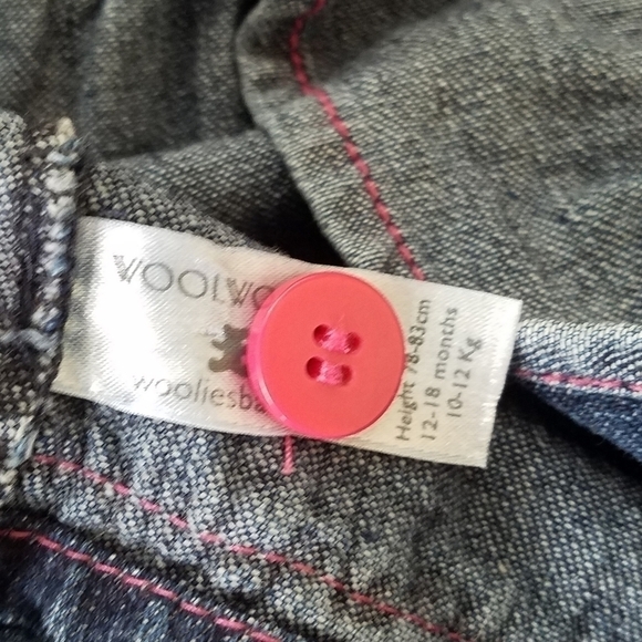 Woolworth Denim Jean Ruffle Hem Jumper 12-18m - Picture 3 of 3